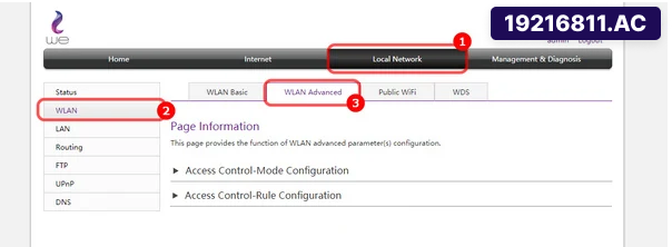 حظر جهاز من راوتر وي H168n 